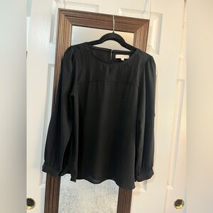 LOFT black long sleeve blouse